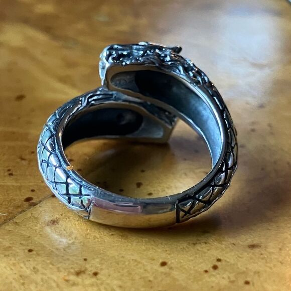 Sterling Silver Dragon Ring Size 6 - Picture 4 of 9